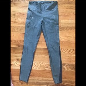 Under Armour full length gray with mesh leggings